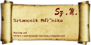 Sztancsik Mónika névjegykártya