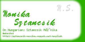 monika sztancsik business card